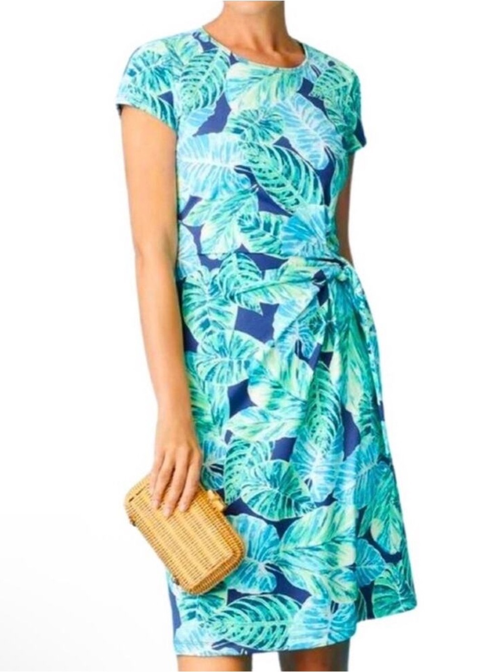 J. McLaughlin - Elora Catalina Cloth Sheath Dress - Banana Leaf Palm Print
